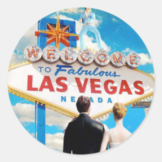 Las Vegas Wedding Einladung Runder Aufkleber