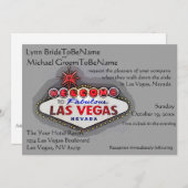 Las Vegas Wedding Einladung Silbergrau (Vorne/Hinten)