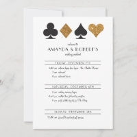 Las Vegas Wedding Einladung Timeline Gold Glitzer