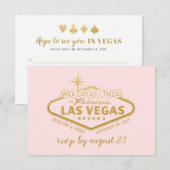 Las Vegas Wedding Elegantes Rosa Gold RSVP Karte (Vorne/Hinten)