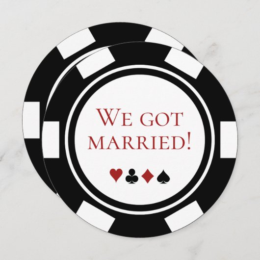 Las Vegas Wedding Elopement Ankündigung Poker (Vorne/Hinten)