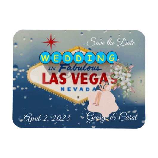 Las Vegas Wedding Flexible Foto Magnet (Horizontal)