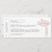 Las Vegas Wedding Flugzeug Ticket Save the Date Ka Ankündigung (Rückseite)