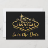 Las Vegas Wedding Foto Save the Date Black Gold (Vorderseite)