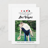 Las Vegas Wedding Foto Save the Date Postkarte (Vorne/Hinten)