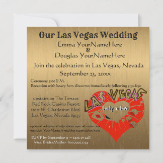 Las Vegas Wedding Gold Einladung