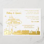 Las Vegas Wedding Gold Foil Einladung (Vorderseite)