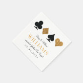 Las Vegas Wedding Gold und Black Cocktail Napkin Serviette (Ecke)