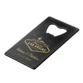 Las Vegas Wedding Gold und Black Geldbeutel Flaschenöffner (Vorderseite Schrägansicht)