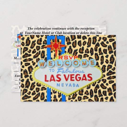 Las Vegas Wedding Guest UAWG Leopard Einladung (Vorne/Hinten)