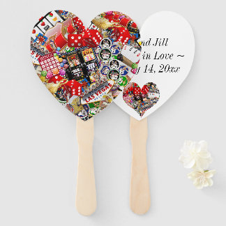 Las Vegas Wedding Heart Shaped Keepake Fächer