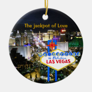 Las Vegas Wedding Jackpot Keramik Ornament