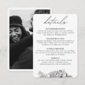 Las Vegas Wedding kleine vertikale Details Begleitkarte (Vorne/Hinten)