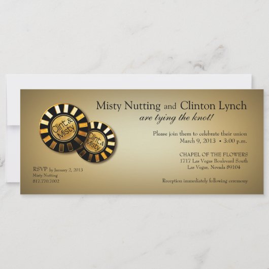 Las Vegas Wedding (kontaktieren Sie mich, um 4u zu Einladung (Rückseite)