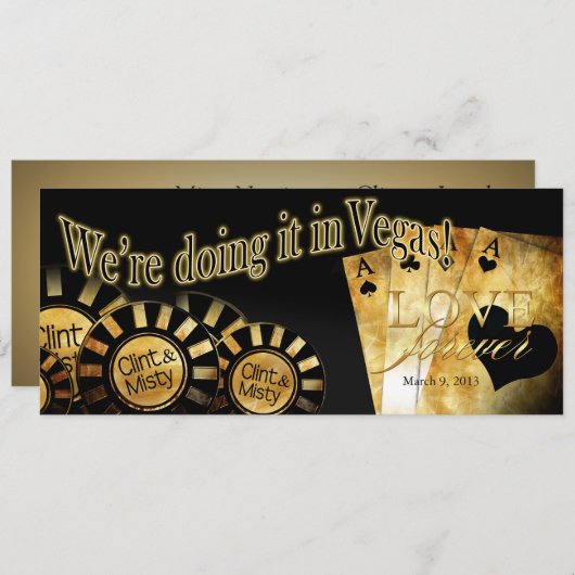 Las Vegas Wedding (kontaktieren Sie mich, um 4u zu Einladung (Vorne/Hinten)