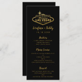 Las Vegas Wedding Menü Gold Black Menükarte (Vorne/Hinten)