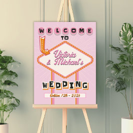 Las Vegas Wedding Mod Retro Begrüßungszeichen Poster