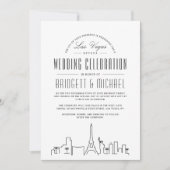 Las Vegas Wedding | Moderner Deko Skyline Einladung (Vorderseite)