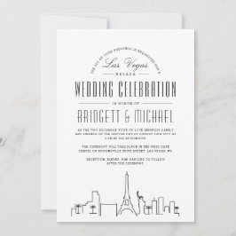 Las Vegas Wedding | Moderner Deko Skyline Einladung