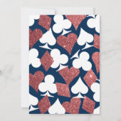 Las Vegas Wedding Navy mit Rose Gold Glitzer Einladung (Rückseite)