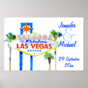 Las Vegas Wedding Party Sign Poster