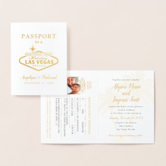 Las Vegas Wedding Passport Einladung (Anzeige)