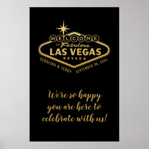 Las Vegas Wedding Personalisiert 24x36 Begrüßungsz Poster