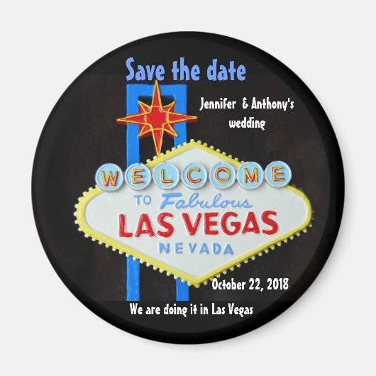 Las Vegas Wedding personalisiert Save the Date Magnet (Vorne)