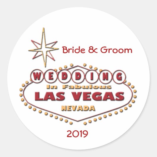 Las Vegas Wedding Personalisierter Sticker (Vorderseite)