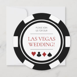 Las Vegas Wedding Poker Chip Schwarz-weiß Einladung