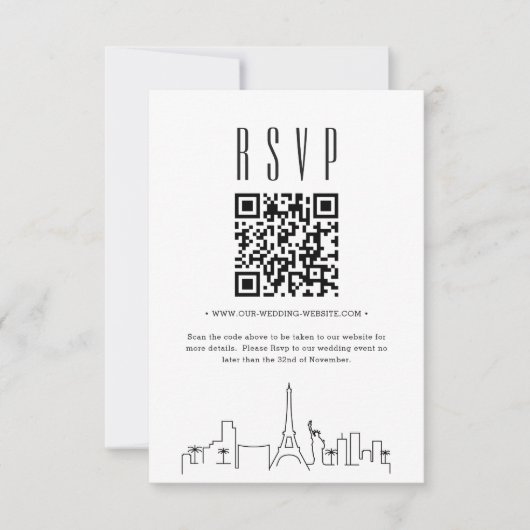 Las Vegas Wedding QR Code UAWG RSVP Karte (Vorderseite)