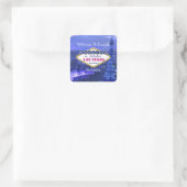 Las Vegas Wedding Quadratischer Aufkleber (Tasche)