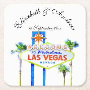 Las Vegas Wedding Rechteckiger Pappuntersetzer
