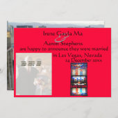 Las Vegas Wedding Red Ankündigung (Vorne/Hinten)