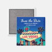 Las Vegas Wedding Retro Foto Save the Date Magnet (Vorderseite/Rückseite)