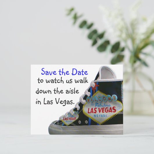 Las Vegas Wedding Rett Datum: Gang unten Ankündigungspostkarte (Stehend Vorderseite)