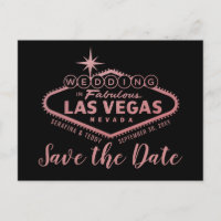 Las Vegas Wedding Rose Gold Save the Date