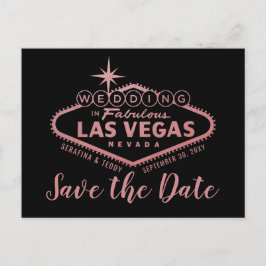 Las Vegas Wedding Rose Gold Save the Date Ankündigungspostkarte