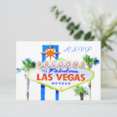 Las Vegas Wedding RSVP Karten mit Umschlägen (Stehend Vorderseite)