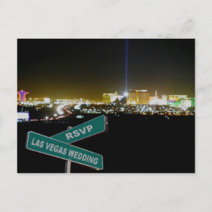 Las Vegas Wedding RSVP Street Sign Postcard Einladungspostkarte