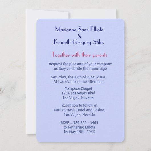 Las Vegas Wedding - Save the Date (Rückseite)