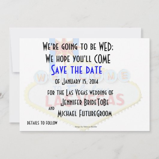 Las Vegas Wedding Save the Date (Rückseite)