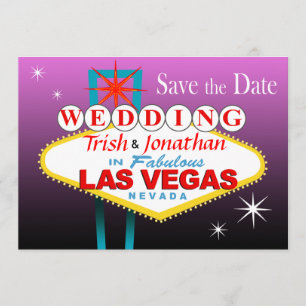 Las Vegas Wedding Save the Date - lila