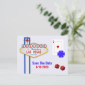 Las Vegas Wedding Save the Date Postkarte (Stehend Vorderseite)