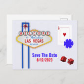 Las Vegas Wedding Save the Date Postkarte (Vorne/Hinten)