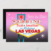 Las Vegas Wedding Save the Date - rosa (Vorne/Hinten)