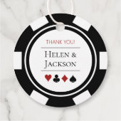 Las Vegas Wedding Schwarz-weiß Poker Chip Geschenkanhänger (Rückseite)