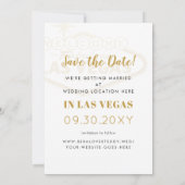 Las Vegas Wedding Sign Black Gold Foto Save The Date (Rückseite)