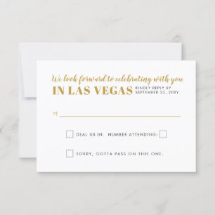 Las Vegas Wedding Sign Funny Gambling RSVP Karte