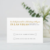 Las Vegas Wedding Sign Funny Gambling RSVP Karte (Stehend Vorderseite)